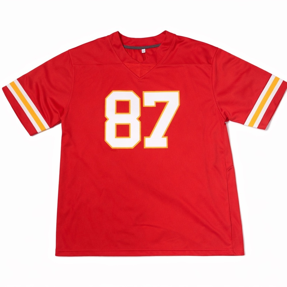Red Number 87 Athletic Jersey